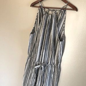 Mimi Chica Striped Linen palazzo jumpsuit, Sz L